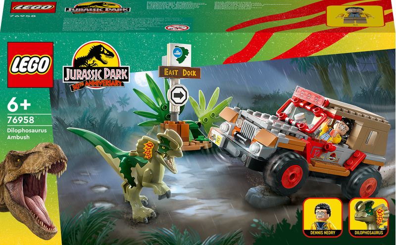 LEGO-Jurassic-Park-76958-L’Agguato-del-Dilofosauro-Dinosauro-Giocattolo-per-Bambini-6--con-Jeep-Collezione-30°-Anniversario