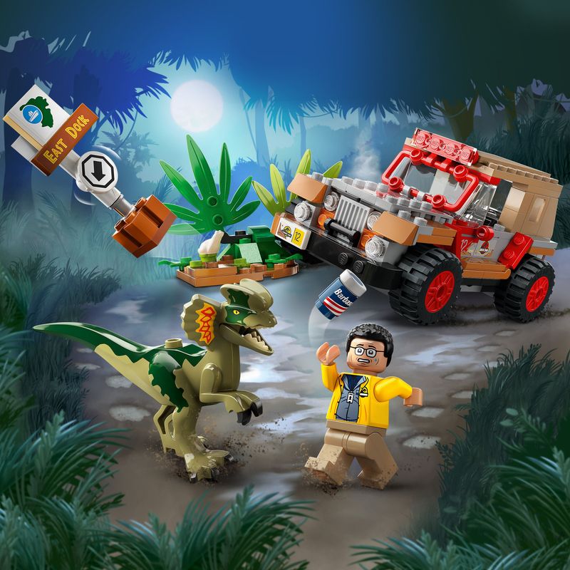 LEGO-Jurassic-Park-76958-L’Agguato-del-Dilofosauro-Dinosauro-Giocattolo-per-Bambini-6--con-Jeep-Collezione-30°-Anniversario