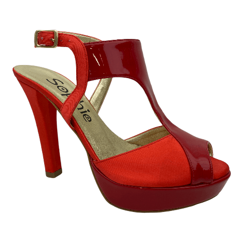 SOPHIE by JOEL SCARPE SANDALO TACCO DECOLTE DONNA SOPHIE A925 ECO PELLE ROSSO ORIGINALE PE
