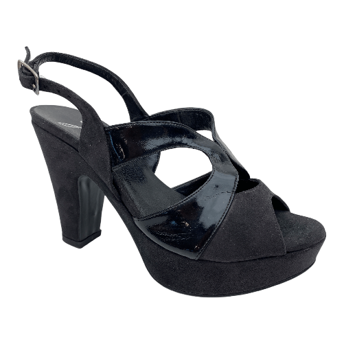 JOEL SCARPE SANDALO TACCO DECOLTE DONNA JOEL 2007 ECO PELLE NERO ORIGINALE PE