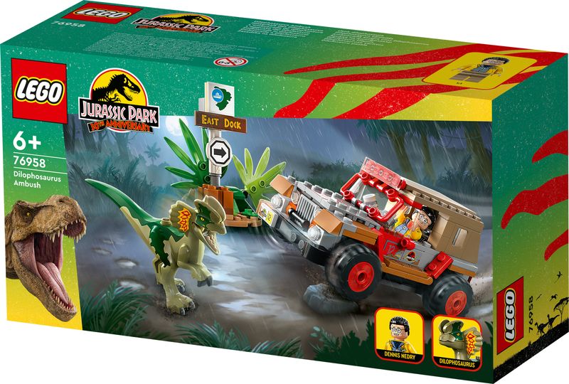 LEGO-Jurassic-Park-76958-L’Agguato-del-Dilofosauro-Dinosauro-Giocattolo-per-Bambini-6--con-Jeep-Collezione-30°-Anniversario