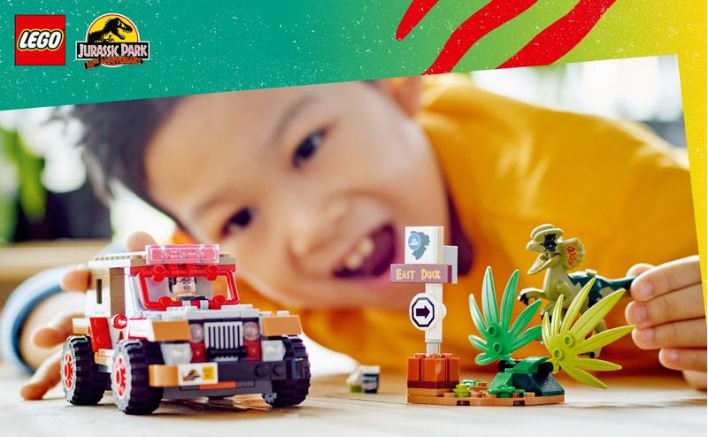 LEGO-Jurassic-Park-76958-L’Agguato-del-Dilofosauro-Dinosauro-Giocattolo-per-Bambini-6--con-Jeep-Collezione-30°-Anniversario