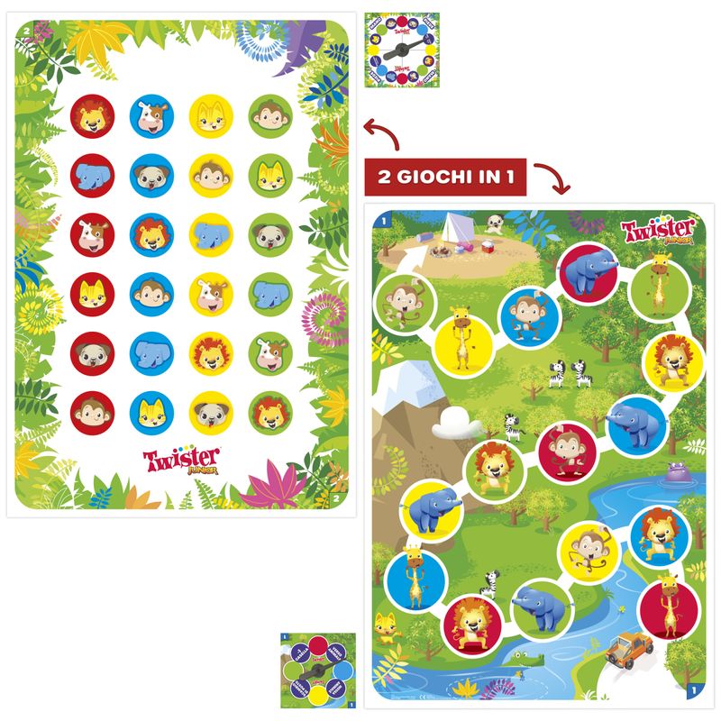 Hasbro-Gaming-Twister-Junior-gioco-in-scatola-Gaming-tappetino-da-gioco-fronte-retro-2-giochi-in-1-gioco-da-festa-per-bambini-e-bambine