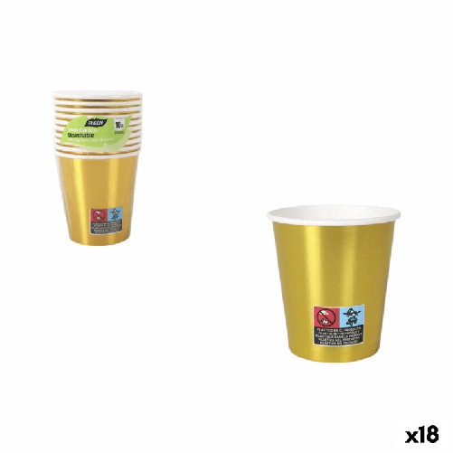 Algon Set di Bicchieri Algon Dorato 200 ml 10 Pezzi (18 Unità)
