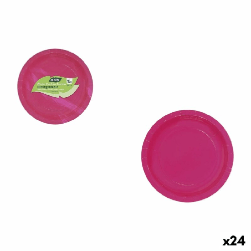 Algon Set di piatti Algon Fucsia 20 cm 10 Pezzi (24 Unità)