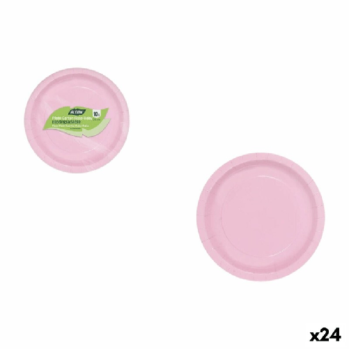 Algon Set di piatti Algon Rosa 20 cm 10 Pezzi (24 Unità)