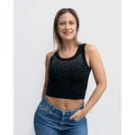 Kontatto Canotta Kontatto nero con strass
