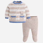 MAYORAL COMPLETO MAGLIA PANTALONE TUTA NEONATO MAYORAL 2505 COTONE BEIGE ORIGINAL AI