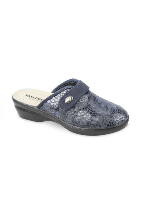 VALLEVERDE SCARPE PANTOFOLE CIABATTE DONNA VALLEVERDE 25234 PELLE BLU ORIGINALE AI 2023