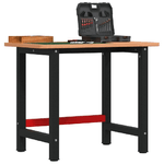 VidaXL Banco Lavoro 100x60x81,5 cm Legno Massello Faggio Rettangolare