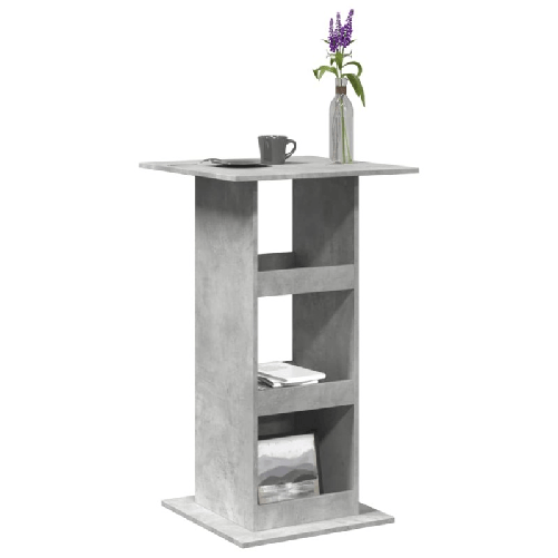 VidaXL Tavolo Bar Portaoggetti Grigio Cemento 60x60x102 cm Multistrato
