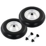 VidaXL Ruote per Carriola 2 pz con Asse in PU Solido 4.00-8 390 mm