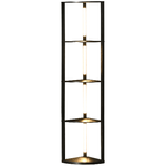 HOMCOM Lampada da Terra a Colonna in MDF con 4 Ripiani e Illuminazione a LED da 3000K, 41x29.5x163.5 cm