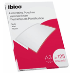 Ibico Scatola da 100 Fogli Laminati Opachi A3 125 Micron - Superficie Opaca - Lamina Carta, Foto, Biglietti da Visita -