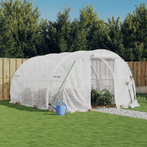 VidaXL Serra con Telaio in Acciaio Bianco 12 m² 4x3x2 m