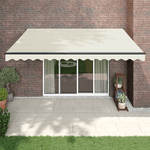 VidaXL Tenda da Sole Retrattile Crema 4x3 m in Tessuto e Alluminio