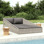 VidaXL Lettino da Giardino Grigio 110x200 cm in Polyrattan