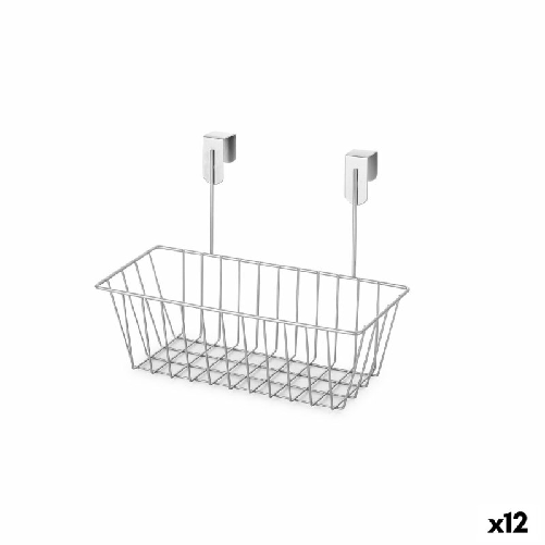 Confortime Cestino Multiuso Confortime Grigio Metallo 28 x 15 x 21 cm (12 Unità)