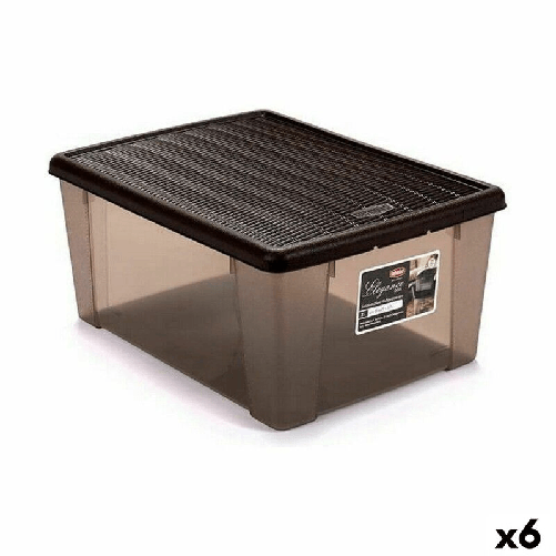 Stefanplast  Scatola portaoggetti con coperchio Stefanplast Elegance Marrone Plastica 15 L 29 x 17 x 39 cm (6