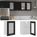 VidaXL Armadio Sospeso con Vetro Nero 40x31x60 cm in Truciolato
