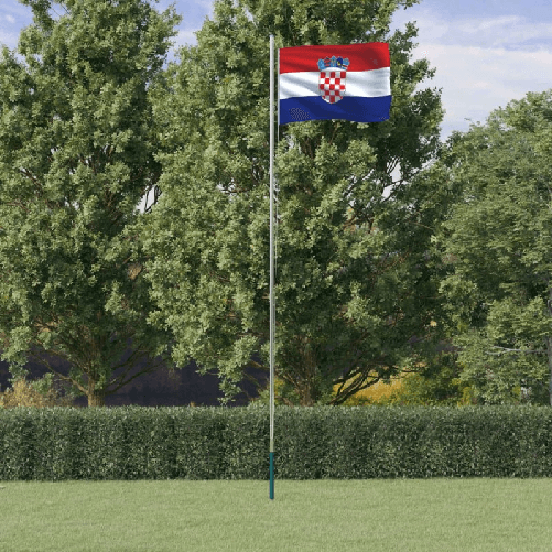 VidaXL Asta e Bandiera Croazia 6,23 m Alluminio