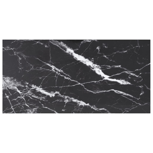 VidaXL Piano Tavolo Nero 100x50 cm 6mm Vetro Temperato Design Marmo