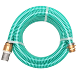VidaXL Tubo di Aspirazione con Connettori in Ottone 15 m 25 mm Verde