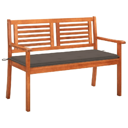 VidaXL Panchina da Giardino 2 Posti e Cuscino 120cm Massello Eucalipto