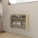 VidaXL Scarpiera a Muro Rovere Sonoma 80x18x60 cm in Legno Multistrato