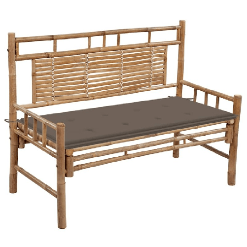 VidaXL Panca da Giardino con Cuscino 120 cm in Bambù