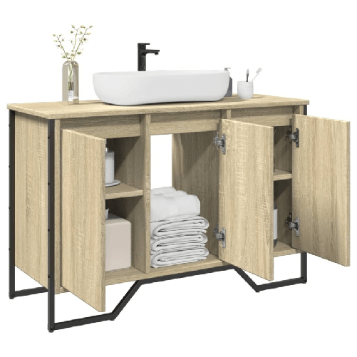 VidaXL Mobile Lavabo Bagno Rovere Sonoma 91x35x60 cm in Truciolato