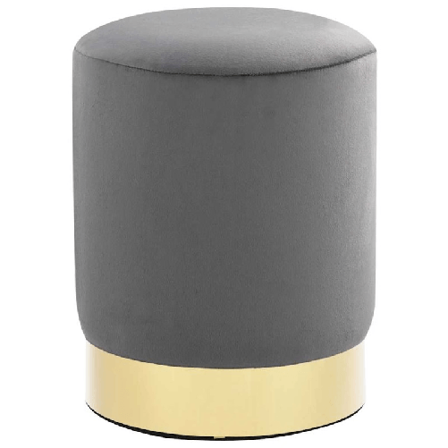 VidaXL Sgabello Grigio Scuro e Oro in Velluto