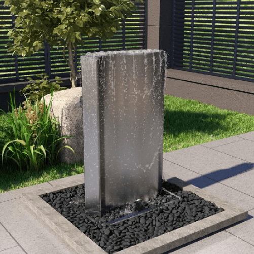 VidaXL Fontana da Giardino Argento 60,2x37x122,1 cm in Acciaio Inox