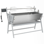VidaXL Barbecue Girarrosto in Ferro ed Acciaio Inossidabile