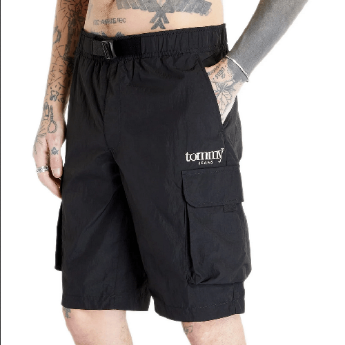 TOMMY JEANS BERMUDA CARGO UOMO TOMMY JEANS DM0DM15972 NERO ORIGINALE PE 2024