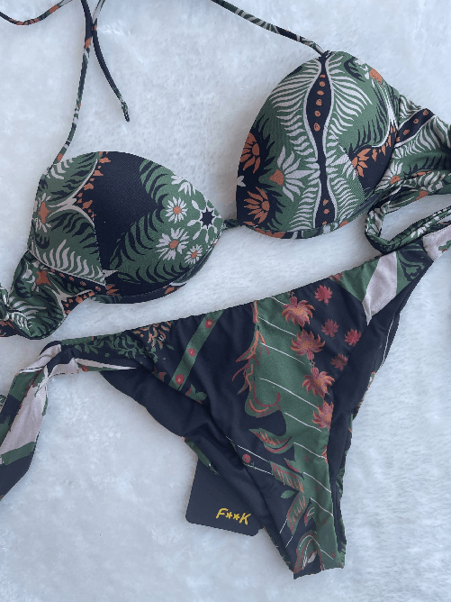 F**k Bikini Rough con reggiseno push up variante verde