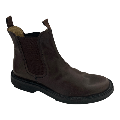 LOGAN SCARPE STIVALETTO STIVALI CHELSEA UOMO LOGAN 8148 PELLE MARRONE ORIGINALE AI