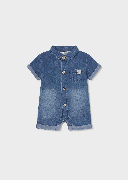 MAYORAL SALOPETTE SHORT JEANS NEONATO MAYORAL 1612 COTONE BLU ORIGINALE PE 2023