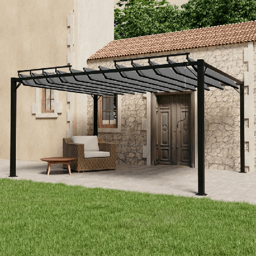 VidaXL Pergolato a Lamelle 3x4 m Antracite Tessuto e Alluminio