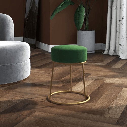 VidaXL Sgabello Rotondo Verde in Velluto