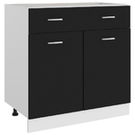 VidaXL Armadio con Cassetto Nero 80x46x81,5 cm in Truciolato
