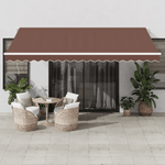 VidaXL Tenda da Sole Retrattile Automatica con LED Marrone 450x350 cm