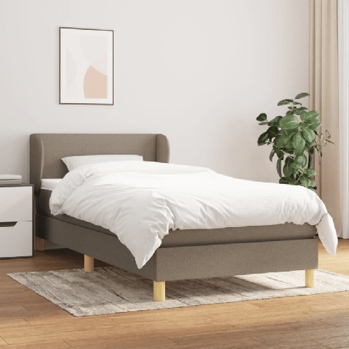 VidaXL Giroletto a Molle con Materasso Tortora 90x190 cm in Tessuto