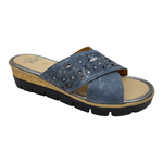 GRUNLAND SCARPE CIABATTE SANDALO DONNA GRUNLAND PAFO CI2852 G7 BLU ORIGINALE PE 2023