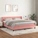 VidaXL Giroletto a Molle con Materasso Rosa 160x200 cm in Velluto