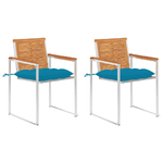 VidaXL Sedie da Giardino 2 pz con Cuscini in Legno Acacia e Acciaio
