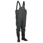 VidaXL Wader da Pesca con Pettorina e Stivali Verde Scuro Taglia 44