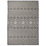VidaXL Tappeto da Esterni a Tessitura Piatta 140x200 cm Strisce Nere