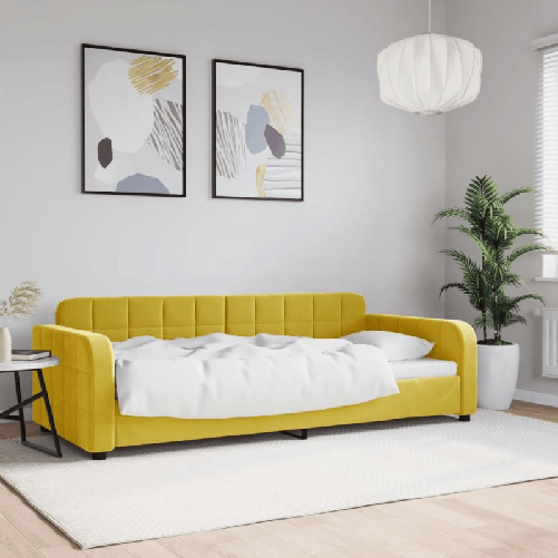 VidaXL Letto da Giorno Giallo 90x200 cm in Velluto
