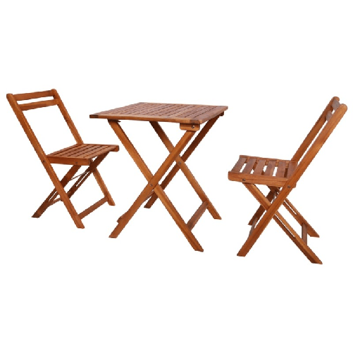 VidaXL Set da Bistrot 3 pz Pieghevole in Legno Massello di Acacia
